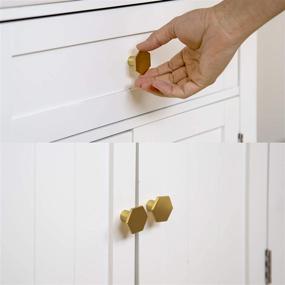 img 2 attached to 🔳 BINO 6-Pack Cabinet Knobs - Stylish 1.33" Brass Dresser Knobs for Drawer Pulls and Handles