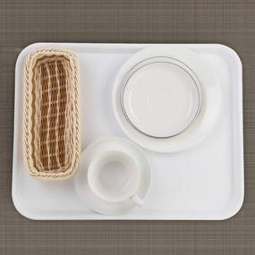 img 2 attached to Rectangular White Plastic Serving Tray for In-house Use