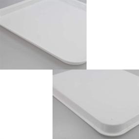 img 1 attached to Rectangular White Plastic Serving Tray for In-house Use