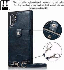 img 2 attached to 📱 Jaorty Galaxy Note 10+ Plus/Pro/5G PU Leather Wallet Case with Necklace Lanyard – Blue, Adjustable Detachable Anti-Lost Strap and Card Holder