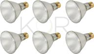 (pack of 6) 60 watt high output (75w replacement) par30 long neck flood light bulbs - dimmable - indoor/outdoor use logo