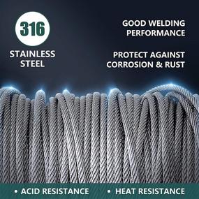 img 1 attached to 🔒 WSLHP 501FT 1/8T316 Stainless Steel Cable with Cutter: Ideal Aircraft Wire Rope for Deck Railing, DIY Balustrade, and More