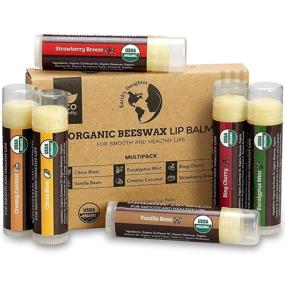 img 4 attached to 🍓 Earth's Daughter USDA Organic Lip Balm 6-Pack - Fruit Flavored Stocking Stuffer for Dry Cracked Lips with Beeswax, Coconut Oil, and Vitamin E