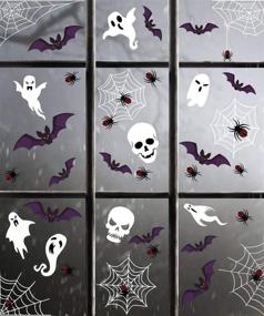 img 4 attached to 🕸️ Spook Up Your Space: jollylife 174PCS Halloween Spider Webs Window Clings Decorations