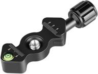📷 neewer quick release plate qr clamp with bubble level, 3/8-inch screw hole, and 1/4-inch adapter screw for tripod head, mini fish bone style (qr plate not included) logo