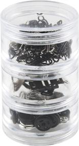 img 4 attached to 🧵 SINGER 07400 Fastener Variety-Pack in Convenient Screw Top Container - 48 Black Hook &amp; Eyes, 24 Sew-On Snaps, 6 Hook &amp; Bars