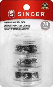 img 3 attached to 🧵 SINGER 07400 Fastener Variety-Pack in Convenient Screw Top Container - 48 Black Hook &amp; Eyes, 24 Sew-On Snaps, 6 Hook &amp; Bars