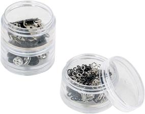 img 1 attached to 🧵 SINGER 07400 Fastener Variety-Pack in Convenient Screw Top Container - 48 Black Hook &amp; Eyes, 24 Sew-On Snaps, 6 Hook &amp; Bars