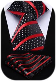 img 4 attached to 👔 HISDERN Striped Handkerchief Necktie Pocket: Elevate Your Style with a Touch of Stripes