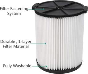 img 2 attached to Yweller VF4000 Replacement Cartridge Filter: Compatible with Ridgid, Husky, and Craftsman Vacs - Washable & Reusable - 1 Pack