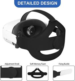 img 1 attached to 🎮 MASiKEN K6 Replacement Head Strap for Oculus Quest 2 - Improved Support and Comfort Elite Strap Pad, Black