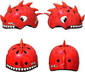 img 2 attached to Lightweight Red Dinosaur Toddler Bike Helmet - Safety Gear for Kids Ages 2-4 Years for Cycling, Skateboarding, Scooting, Skating