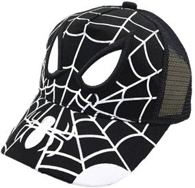 img 1 attached to Spider Cartoon Snapback Baseball Black14 Boys' Accessories and Hats & Caps