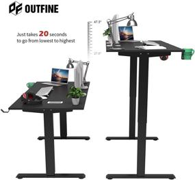 img 3 attached to 🖥️ Transform Your Workspace with the OUTFINE Height Adjustable Electric Standing Desk (Black, 55")