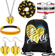 softball accessories necklace bracelet scrunchies logo