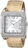 🌟 stunning xoxo women's xo9023 rhinestone-accented watch: elegant style with versatile croc-embossed interchangeable straps logo