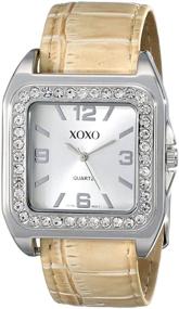 img 3 attached to 🌟 Stunning XOXO Women's XO9023 Rhinestone-Accented Watch: Elegant Style with Versatile Croc-Embossed Interchangeable Straps