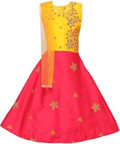 img 4 attached to 👗 Stunning Ashwini Indian Embroidery Closure Dresses for Girls - Readymade and Elegant