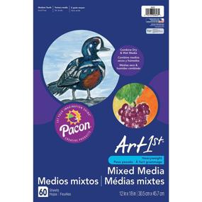 img 1 attached to 📝 Pacon PAC4843 Art1st Mixed Media Art Paper - 12x18 White - 60 Sheets: High-Quality Multi-Purpose Artist Paper