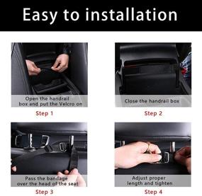 img 1 attached to Maylai Black Car Seat Storage Net Bag - Durable PU Leather Car Net Pocket Organizer for Driver - Backseat Pet Kids Barrier - Handbag Holder & Seat Back Netting Pouch