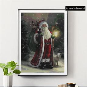 img 3 attached to Набор для творчества SKRYUIE DIY 5D Diamond Painting Kit Christmas по номерам, Рождество, Санта-Клаус, бриллиантовое искусство, кристальная вышивка крестом, ремесло, настенная наклейка, декорация, 12x16 дюймов