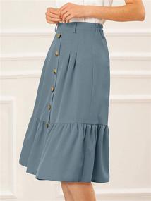 img 3 attached to 👗 Stylish & Trendy: Allegra K Women's Vintage A-Line Belted Ruffle Midi Skirt - High Waisted Button Decor Included