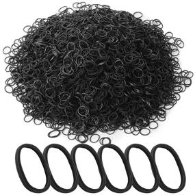 img 4 attached to 💇 Mr. Pen - 2400 Pack of Black Rubber Bands for Hair - Small Hair Ties for Girls and Women - Elastic Hair Bands to Style and Secure Hair