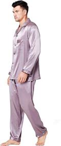 img 3 attached to 💤 Luxurious Men's Satin Pajamas: Ultimate Sleepwear Loungewear