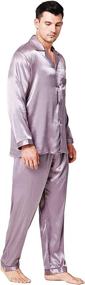 img 4 attached to 💤 Luxurious Men's Satin Pajamas: Ultimate Sleepwear Loungewear