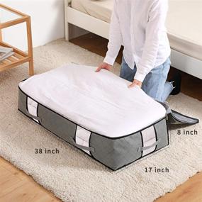 img 2 attached to 📦 4-Pack Extra Large Clear Window Grey Under Bed Storage Containers - Large Capacity Clothes Organizers for Bedding, Clothes, Blankets, Shoes