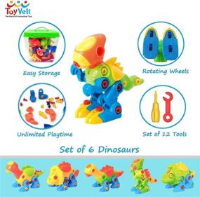 img 2 attached to 🦖 Dinosaur Toys: Assemble the Adventure with Tool Pieces!
