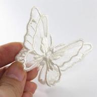 white embroidered butterfly patches – 🦋 10pcs sew/iron-on badge for wedding & craft logo