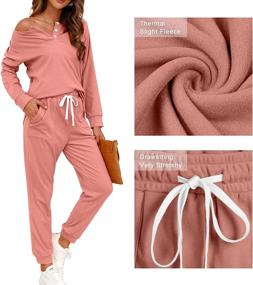 img 1 attached to WIHOLL Women's Lounge Sets: Button Down Sweatshirt Sweatpants Sweatsuits with Pockets - Two-Piece Outfits for Better Style and Comfort