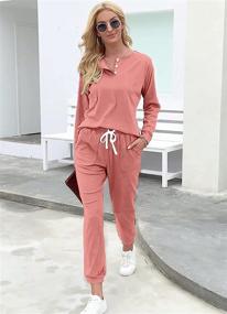 img 2 attached to WIHOLL Women's Lounge Sets: Button Down Sweatshirt Sweatpants Sweatsuits with Pockets - Two-Piece Outfits for Better Style and Comfort