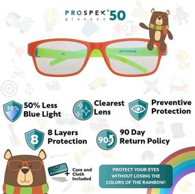 img 3 attached to 👓 PROSPEK Blue Light Computer Glasses for Kids – Action, Anti-Glare Clear Lens – Protects from Harmful Screen Blue Light – High-Quality Optical Lenses (Orange)