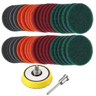 🚗 vézaar 40pcs 3 inch headlight restoration kit: scrub pads for effective car hub cleaning, auto painting, polishing, and sanding discs - 180 320 800 1500 grit with 1/4 dia arbor logo