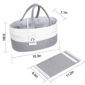 img 1 attached to Conthfut Baby Diaper Caddy Organizer: 100% Cotton Rope Nursery Storage Bin for Boys and Girls with Removable Inserts – Large Tote Bag & Car Organizer - Perfect Baby Shower Basket