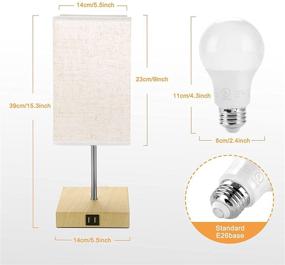 img 2 attached to 🟠 Zavjyet Bedside Table Lamp: Modern Design with 2 USB Charging Ports & AC Outlet, Beige Fabric Shade, Perfect for Bedroom, Living Room, Study Room, Office (Orange)