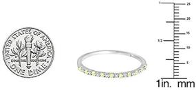 img 2 attached to 💎 Dazzlingrock 14K Gold Ladies Anniversary Stackable Band with Round Peridot & White Diamond - Exquisite Wedding Ring