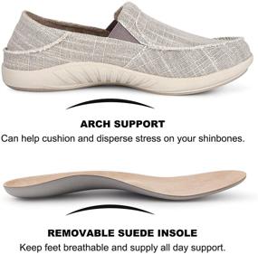 img 2 attached to Plantar Fasciitis Canvas Support Orthopedic Men's Shoes and Loafers & Slip-Ons