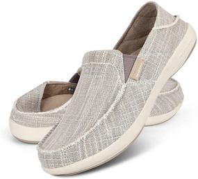 img 4 attached to Plantar Fasciitis Canvas Support Orthopedic Men's Shoes and Loafers & Slip-Ons