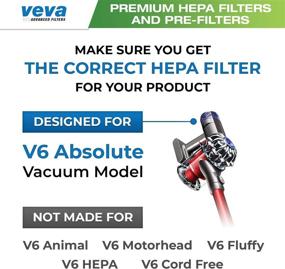 img 3 attached to 🔍 VEVA 6 Pack Premium Vacuum Filter Set for Dyson V6 Absolute Vacuums - Includes 3 Pre Filters and 3 HEPA Filters (Part # 965661 & 966741)