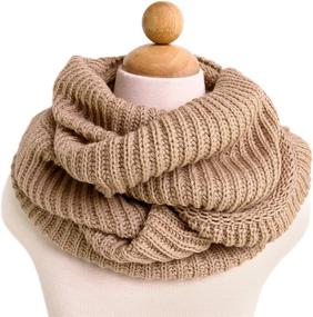 img 1 attached to 🧣 TrendsBlue Premium Winter Knit Warm Infinity Scarf: Stay Cozy and Stylish All Season