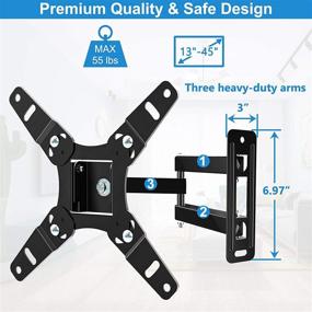 img 1 attached to 📺 JUSTSTONE Swivel Tilt TV Wall Mount - Full Motion Bracket for 13-45 Inch LED LCD Flat Curved Screen TVs & Monitors