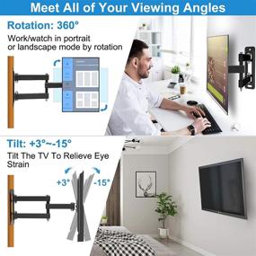 img 3 attached to 📺 JUSTSTONE Swivel Tilt TV Wall Mount - Full Motion Bracket for 13-45 Inch LED LCD Flat Curved Screen TVs & Monitors