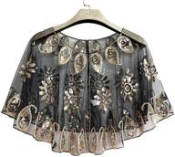 👗 1920s women's evening cape: sequin shawl wrap, beaded flapper cover up cloak logo