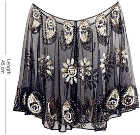 img 3 attached to 👗 1920s Women's Evening Cape: Sequin Shawl Wrap, Beaded Flapper Cover Up Cloak