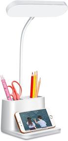 img 4 attached to 🌟 Multi-functional LED Desk Lamp: Pen Holder, Phone Holder, 3 Modes Touch Control, Eye-Caring Table Lamp, 360° Flexible Rotating Reading Light - Ideal for Home Office