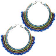 🌸 native american-inspired handmade beaded hoop earrings: modern twist on traditional seed bead work jewelry logo