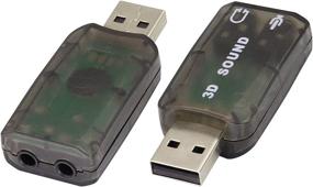 img 4 attached to 💻 zdyCGTime External 5.1 USB Stereo Sound Card Adapter - Virtual 5.1 Channel for Windows and Mac - 2 Pack/Black